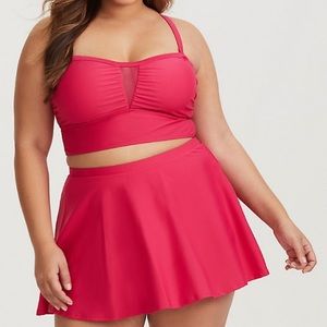 Torrid pink mesh wireless bikini top